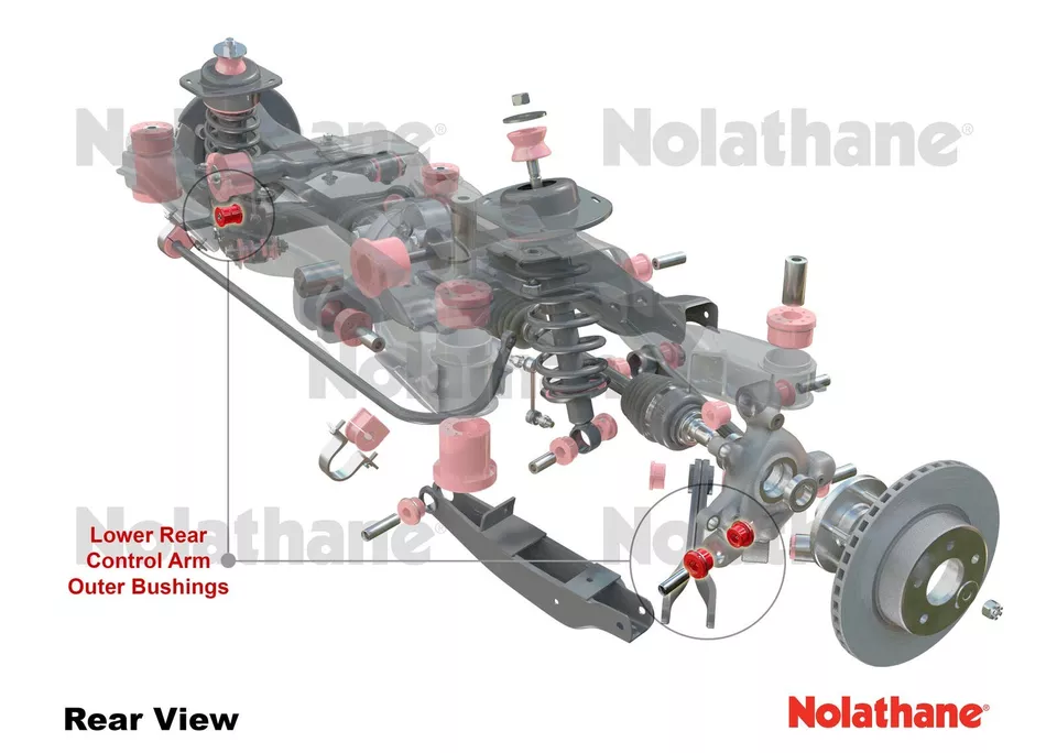 Nolathane 46686 Rear Axle Control Arm Lower Rear - Outer Bearing Kit suit Holden - Image 5