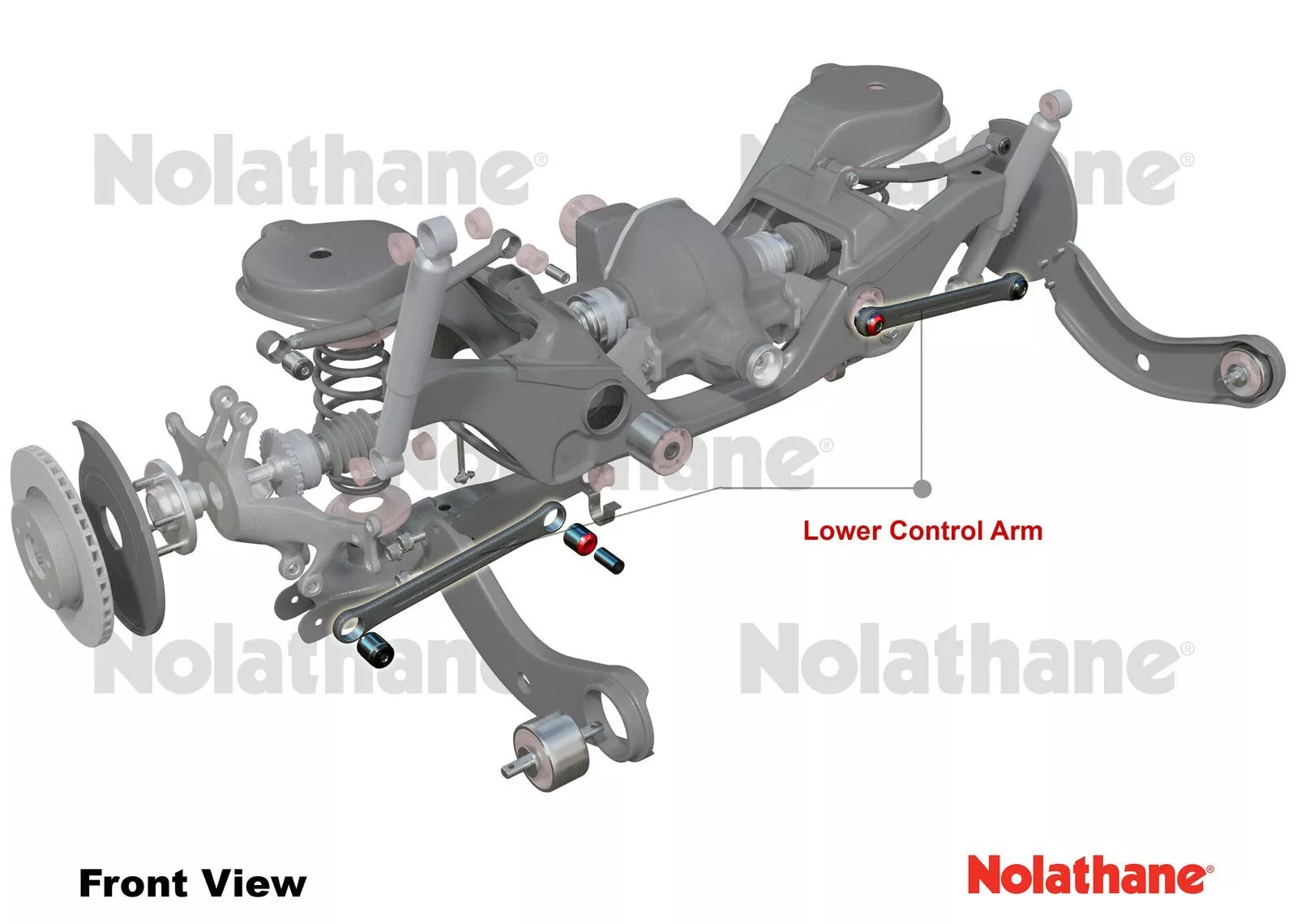 Nolathane Rear Axle Control Arm Lower Assembly Front Left or Right for Ford FG