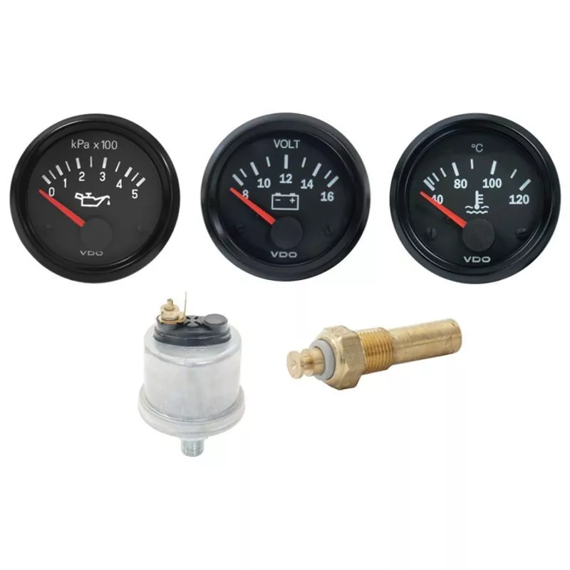VDO Water Temp Oil Pressure & Voltage Gauge & senders Bulk Pack
