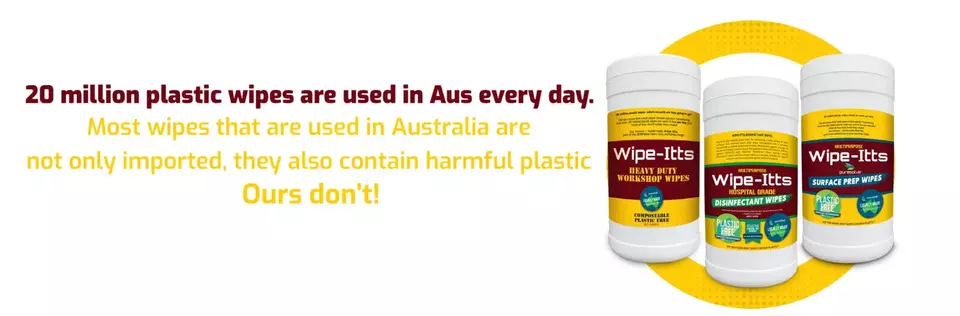 Wipe-Itts - GritMitts Workshop Wipes - Cannister of 80 Large Wipes Aussie Made - Image 2