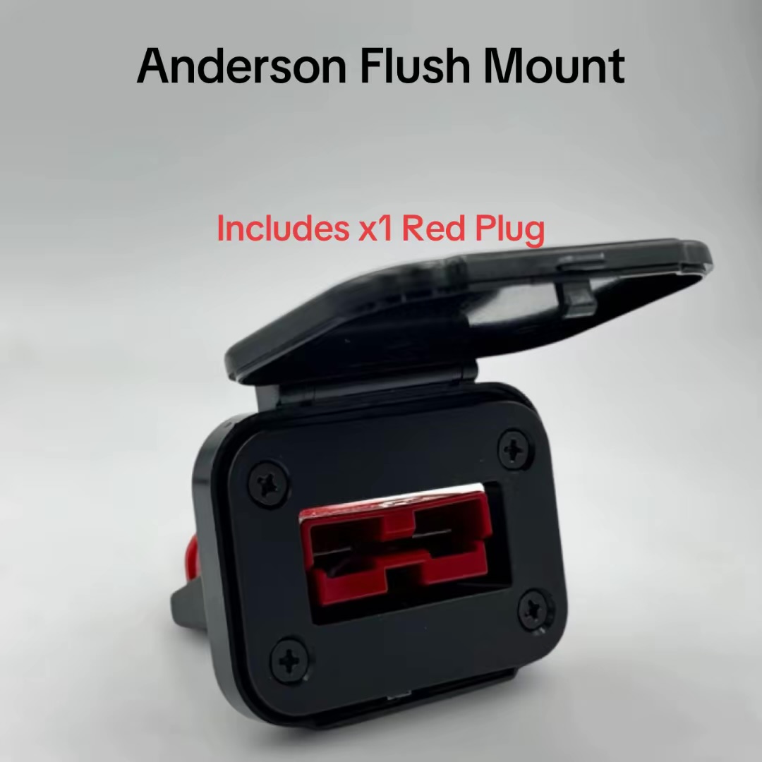 50Amp Anderson Plug Flush Mount Cover Assembly Weather Proof with cover + RED