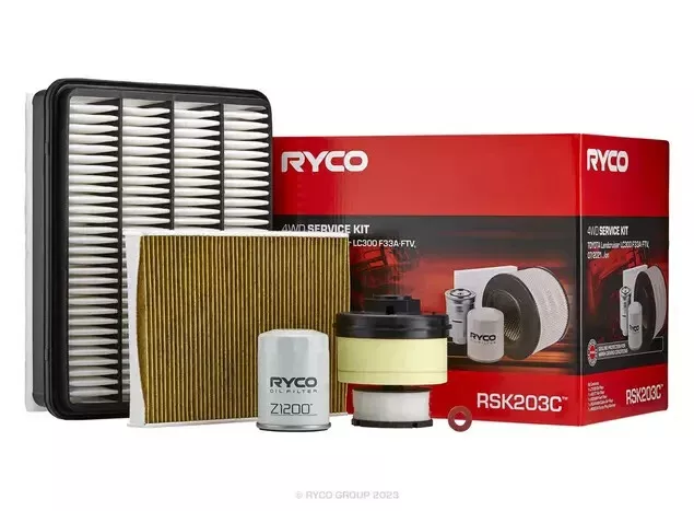 Ryco 4WD Service Kit inc Air Oil Fuel Cabin Filter for Toyota Landcruiser 300