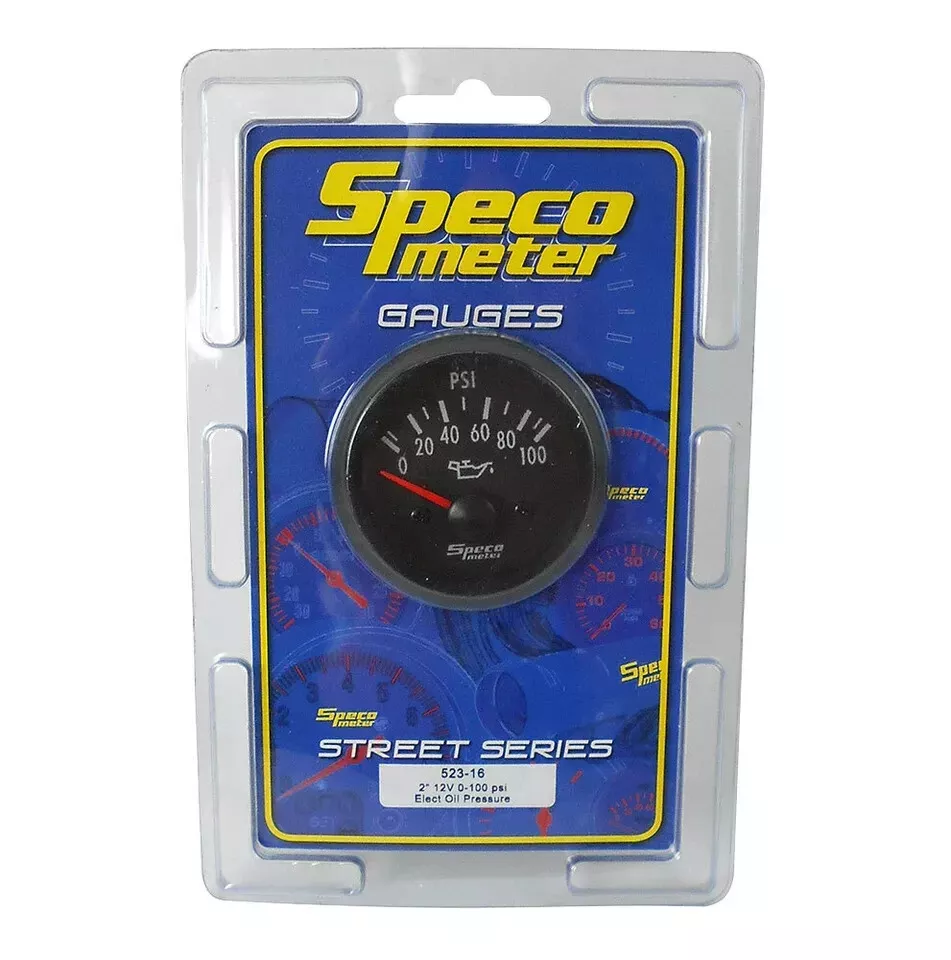 Speco Street Series Electrical Oil Pressure Gauge & Sender 2" 0-100 PSI 523-16