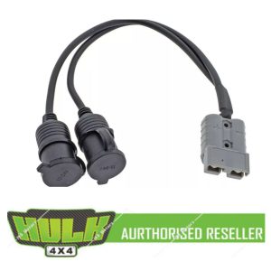 Hulk 4X4 Anderson Plug 50Amp x2 Acc Socket Cable Adapter 300mm Long (HU6965)