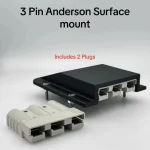 3 pin 50 Amp Anderson Plug Surface Mount Cover Panel Canopy Kit 2Grey plugs inc