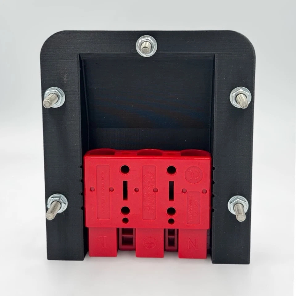 3 pin 50 Amp Anderson Plug Surface Mount Panel Kit External 2 Red plugs inc - Image 2