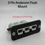 3 pin 50 Amp Anderson plug flush mount holder Cover inc plug. Dual Battery 3Pin