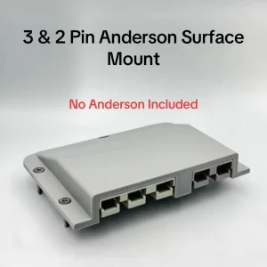 Grey 3 Pin & 2 Pin 50 Amp Anderson Plug Surface Cover Mount Panel Kit External