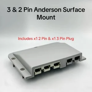 Grey 3 Pin & 2 Pin 50Amp Anderson Plug Surface Mount Cover Panel Kit Plugs x2