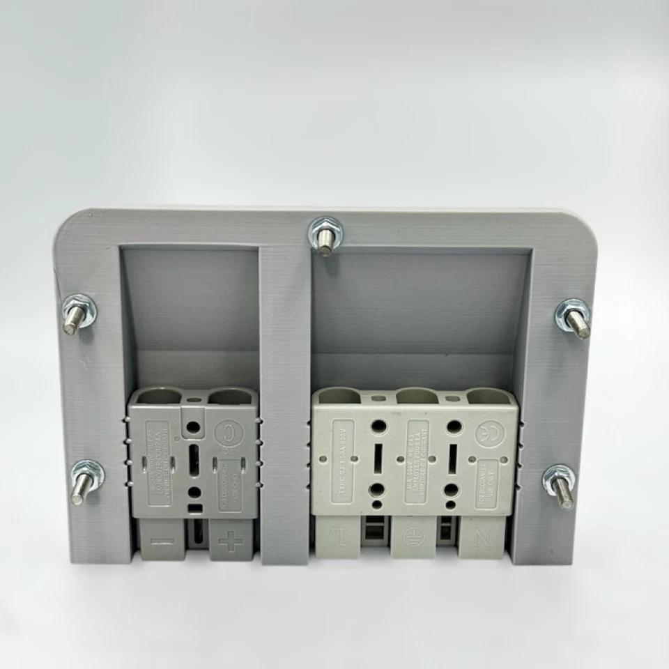 Grey 3 Pin & 2 Pin 50Amp Anderson Plug Surface Mount Cover Panel Kit Plugs x2 - Image 4