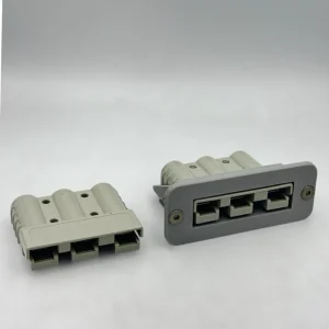 Grey 3 pin 50 Amp Anderson plug flush mount holder Cover inc x2 3Pin plugs. - Image 2