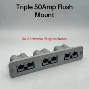 Grey Triple Anderson Plug Flush Mount 50Amp Mounting Bracket External No Plugs