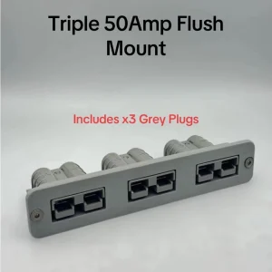 Grey Triple Anderson Plug Flush Mount 50Amp Mounting Bracket Panel Grey plugs
