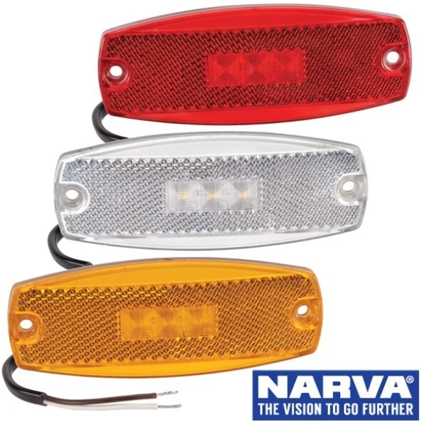 Narva Model 17 LED Marker Lamps with In-Built Reflector & 0.5m Cable 115 x 44mm