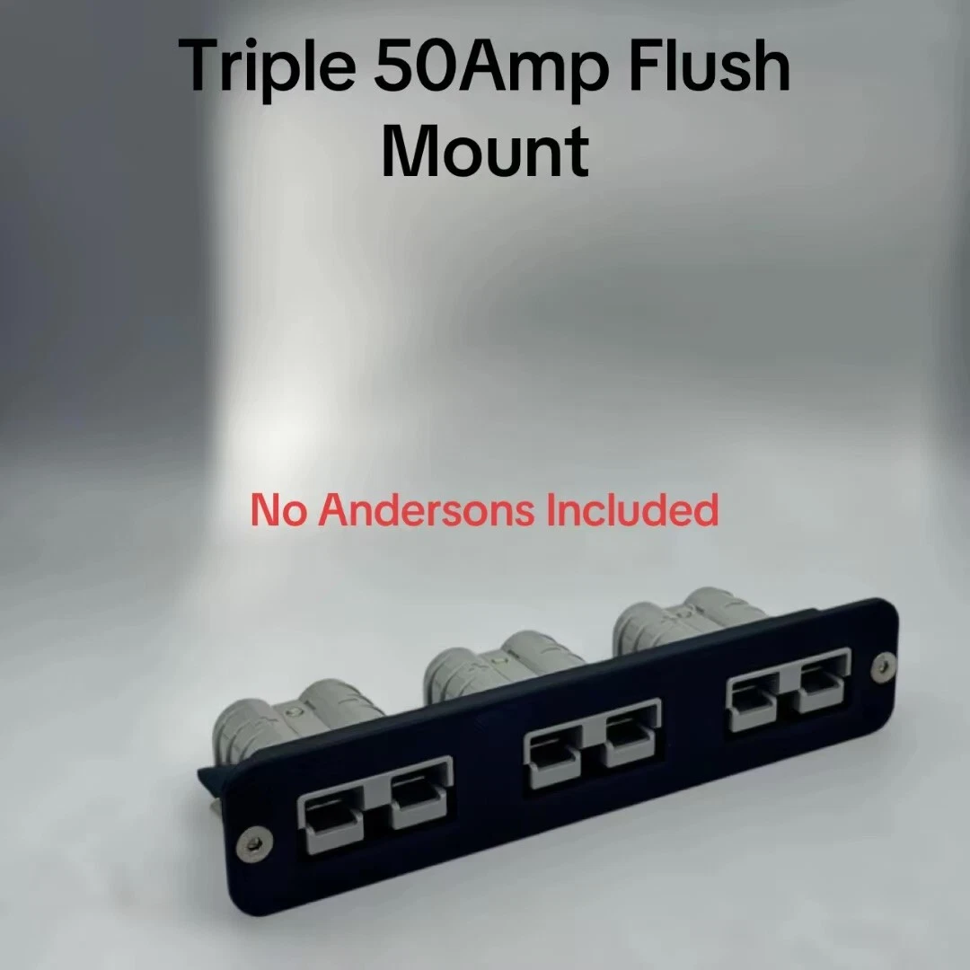 Triple Anderson Plug Flush Mount 50Amp Mounting Bracket External Canopy No Plugs