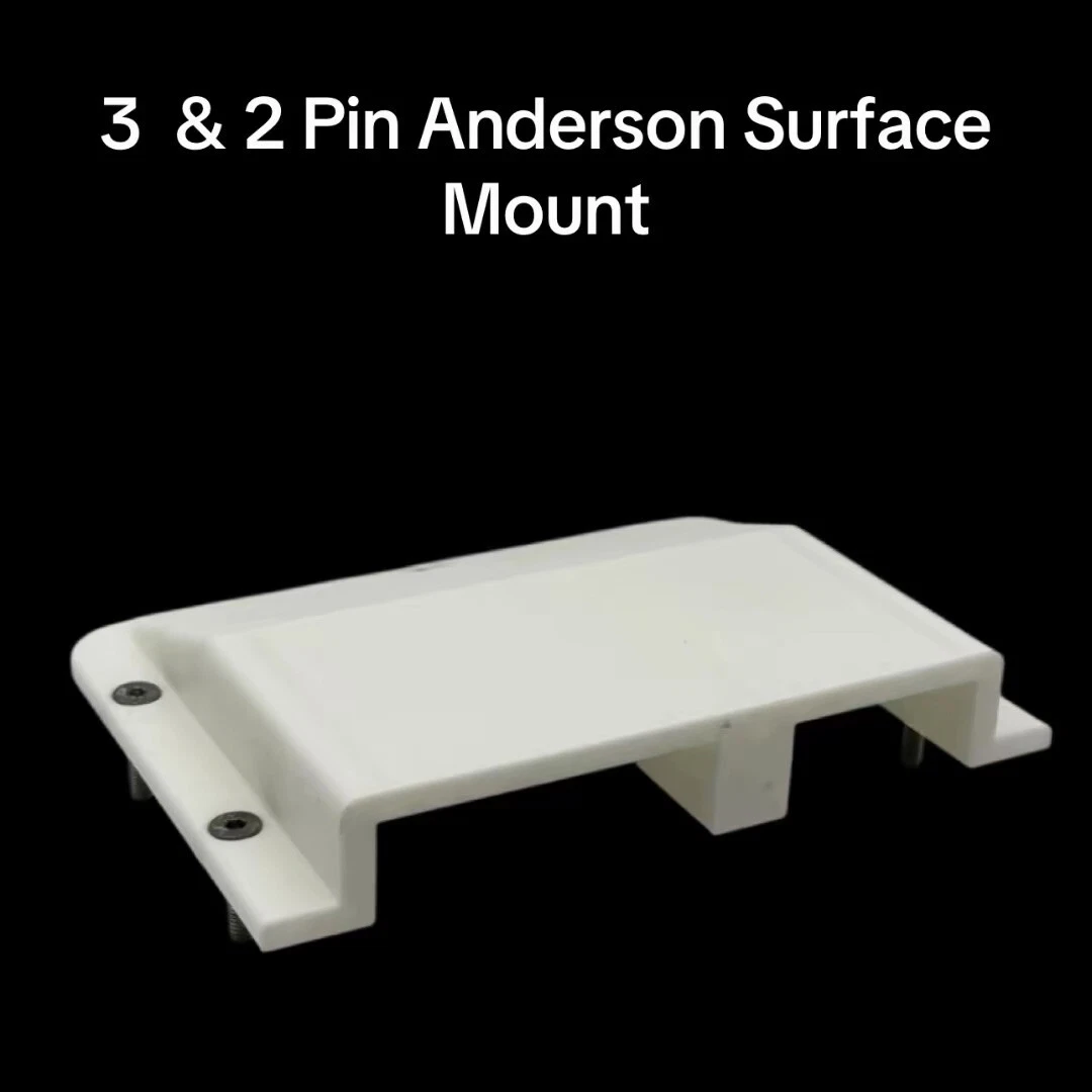 White 3 Pin & 2 Pin 50 Amp Anderson Plug Surface Cover Mount Panel Kit External