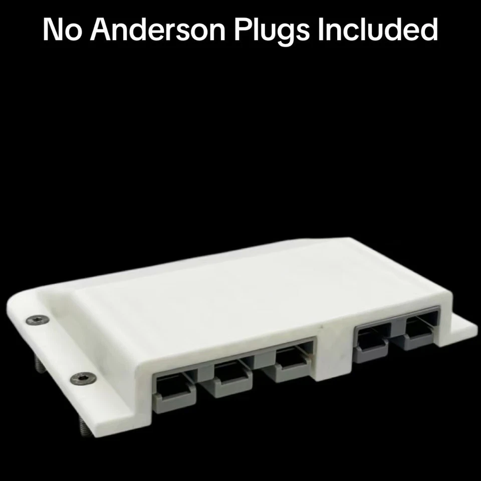 White 3 Pin & 2 Pin 50 Amp Anderson Plug Surface Cover Mount Panel Kit External - Image 2