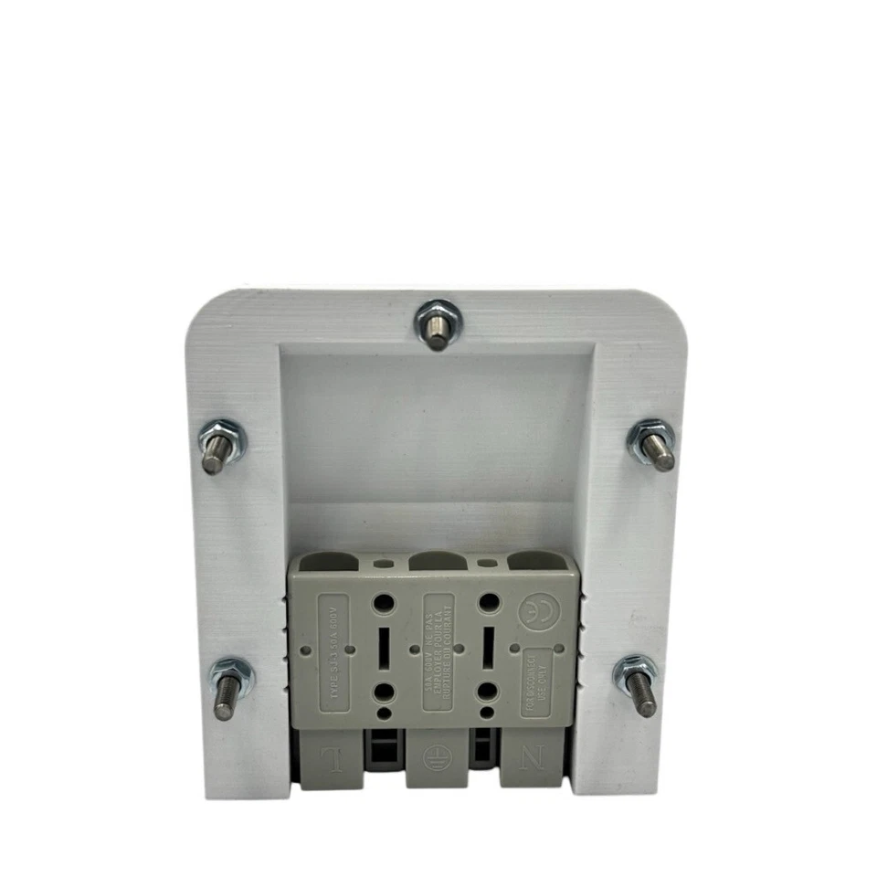 White 3 pin 50 Amp Anderson Plug Surface Mount Panel Kit External 2 Grey plugs - Image 5