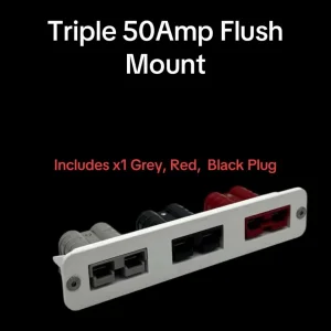 White Triple Anderson Plug Flush Mount 50Amp Mounting Bracket Grey Red Black