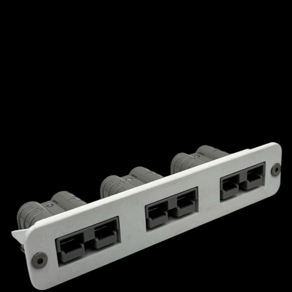 White Triple Anderson Plug Flush Mount 50Amp Mounting Bracket Panel Grey plugs - Image 2