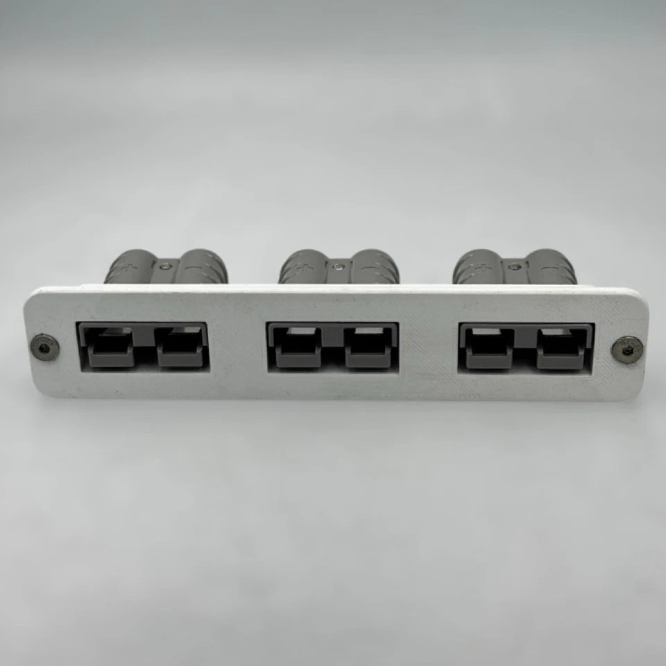 White Triple Anderson Plug Flush Mount 50Amp Mounting Bracket Panel Grey plugs - Image 4