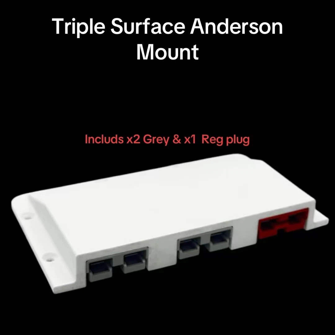 White Triple Anderson Surface Mount Cover Panel Kit External 50 Amp Grey/Red