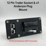 12 Pin Flat Trailer Socket & Single 50Amp Anderson Flush Bumper Mount Plate