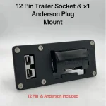 12 Pin Flat Trailer Socket & Single Grey 50Amp Anderson Flush Bumper Mount Plate