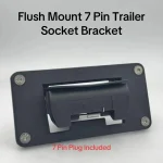 7 Pin Flat Trailer Socket Flush Bumper Mount Plate - 7Pin Socket Inc