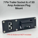 7 Pin Flat Trailer Socket & Single 50Amp Anderson Flush Bumper Mount Plate