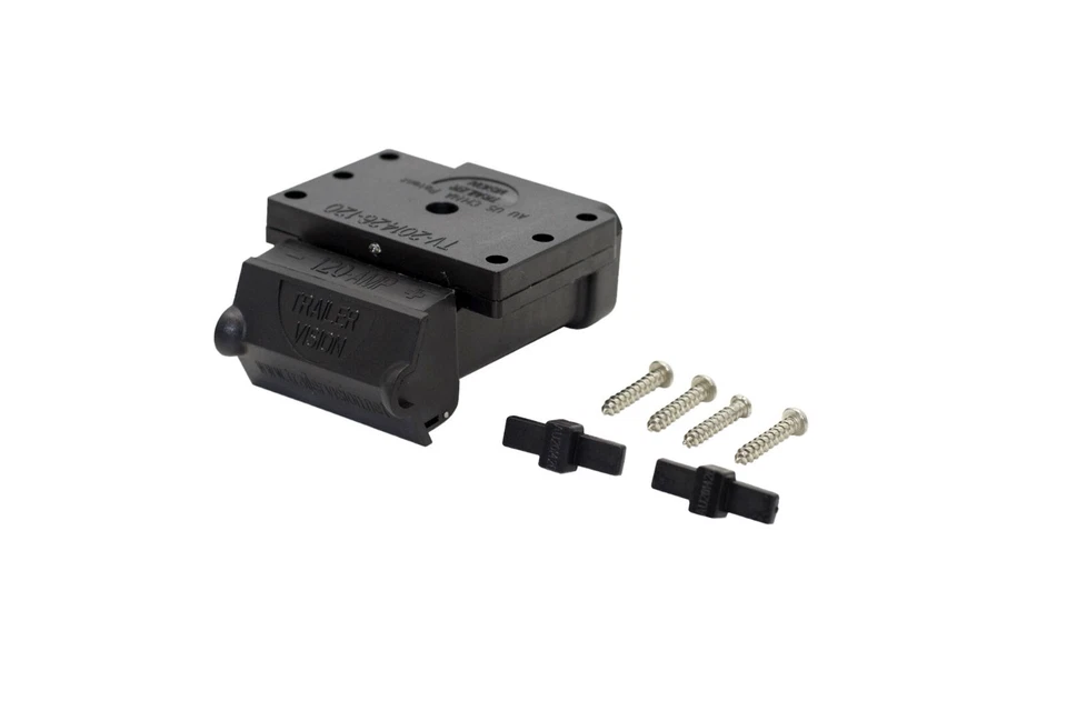 BLACK 120 AMP ANDERSON CONNECTOR PLUG COVER EXTERNAL MOUNTING BRACKET KIT 120AMP - Image 3