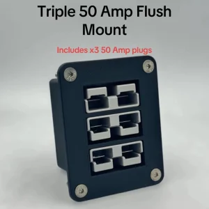 Flush Mount Triple Anderson Plug 50Amp Mounting Bracket Cover Panel Grey Plugs
