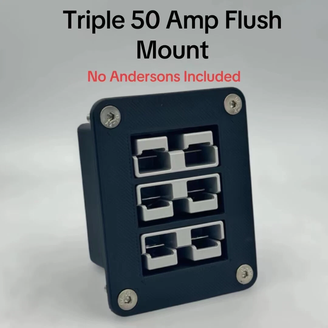 Flush Mount Triple Anderson Plug 50Amp Mounting Bracket Cover Panel No Plugs