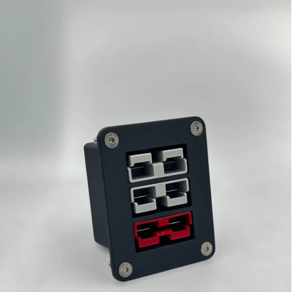 Flush Mount Triple Anderson Plug 50Amp Mounting Bracket Panel Grey/Red plugs - Image 2