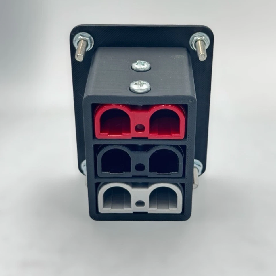 Flush Mount Triple Anderson Plug 50Amp Mounting Bracket Panel inc Grey/Red/Black - Image 4