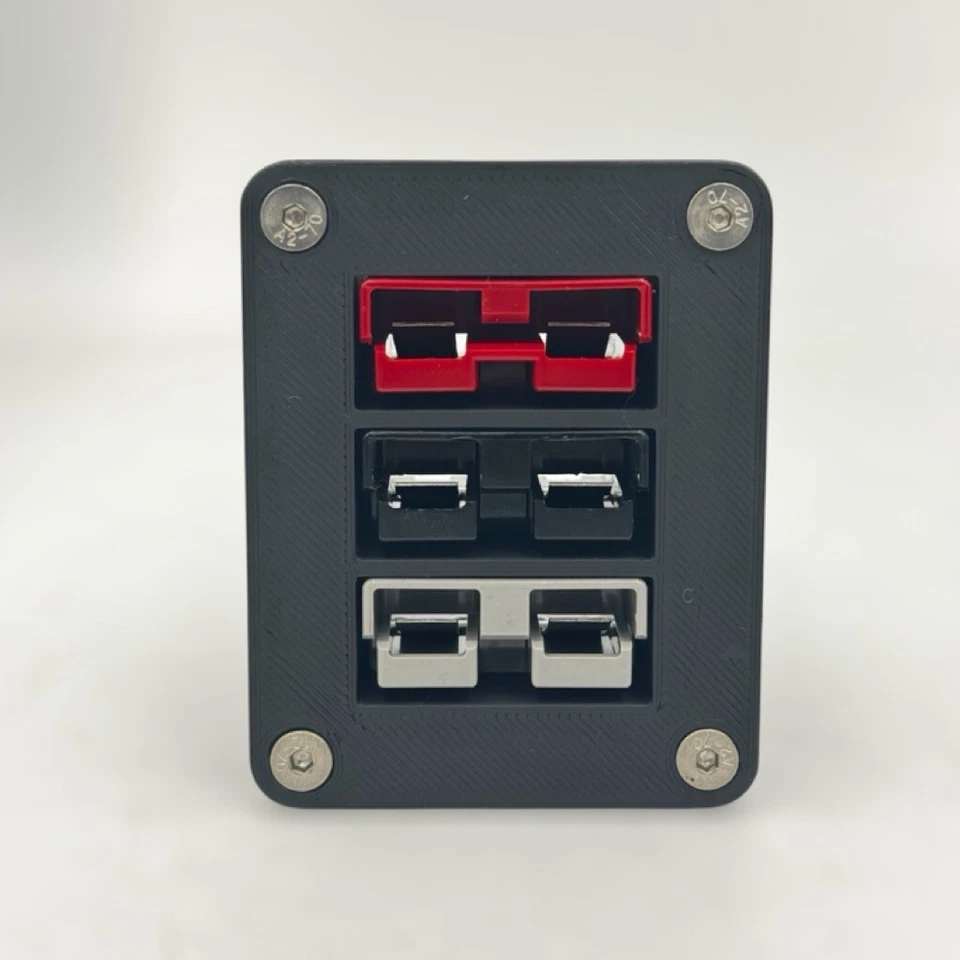 Flush Mount Triple Anderson Plug 50Amp Mounting Bracket Panel inc Grey/Red/Black - Image 3