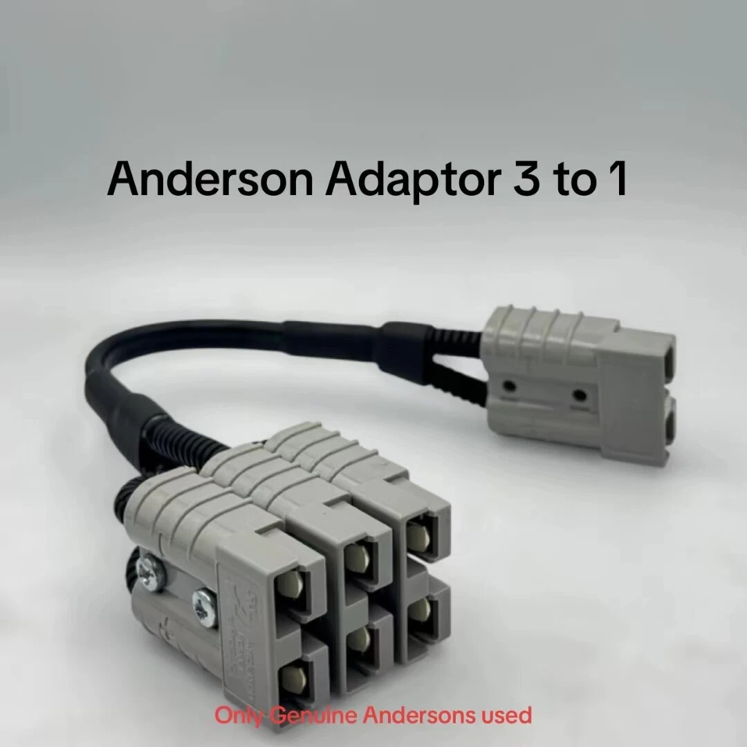 GENUINE 50Amp Anderson Plug Adaptor Connector Lead 3 into 1 Triple stack