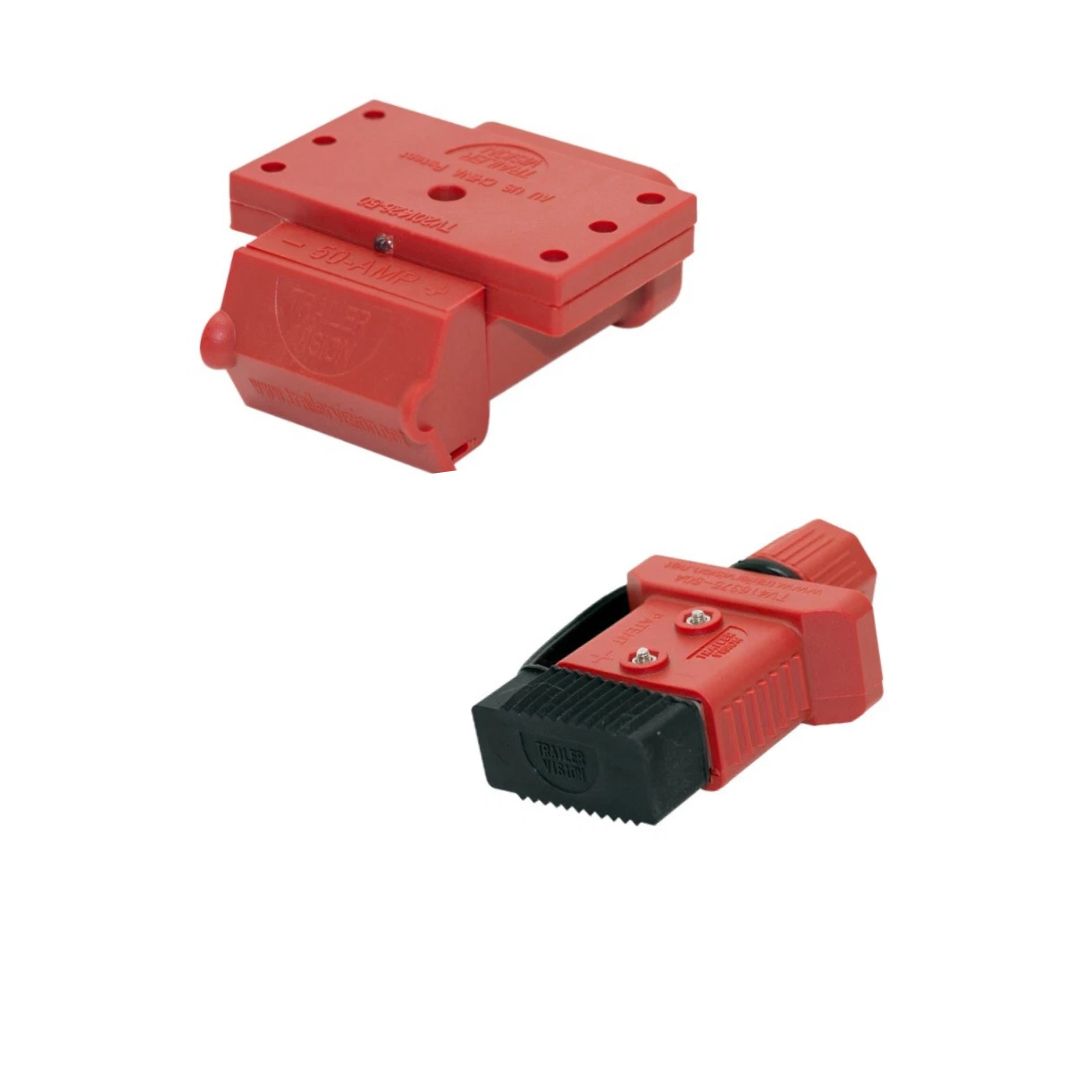 RED Anderson Plug Cover 50 Amp + RED Anderson Plug Cover Lead End Dust Cap KIT