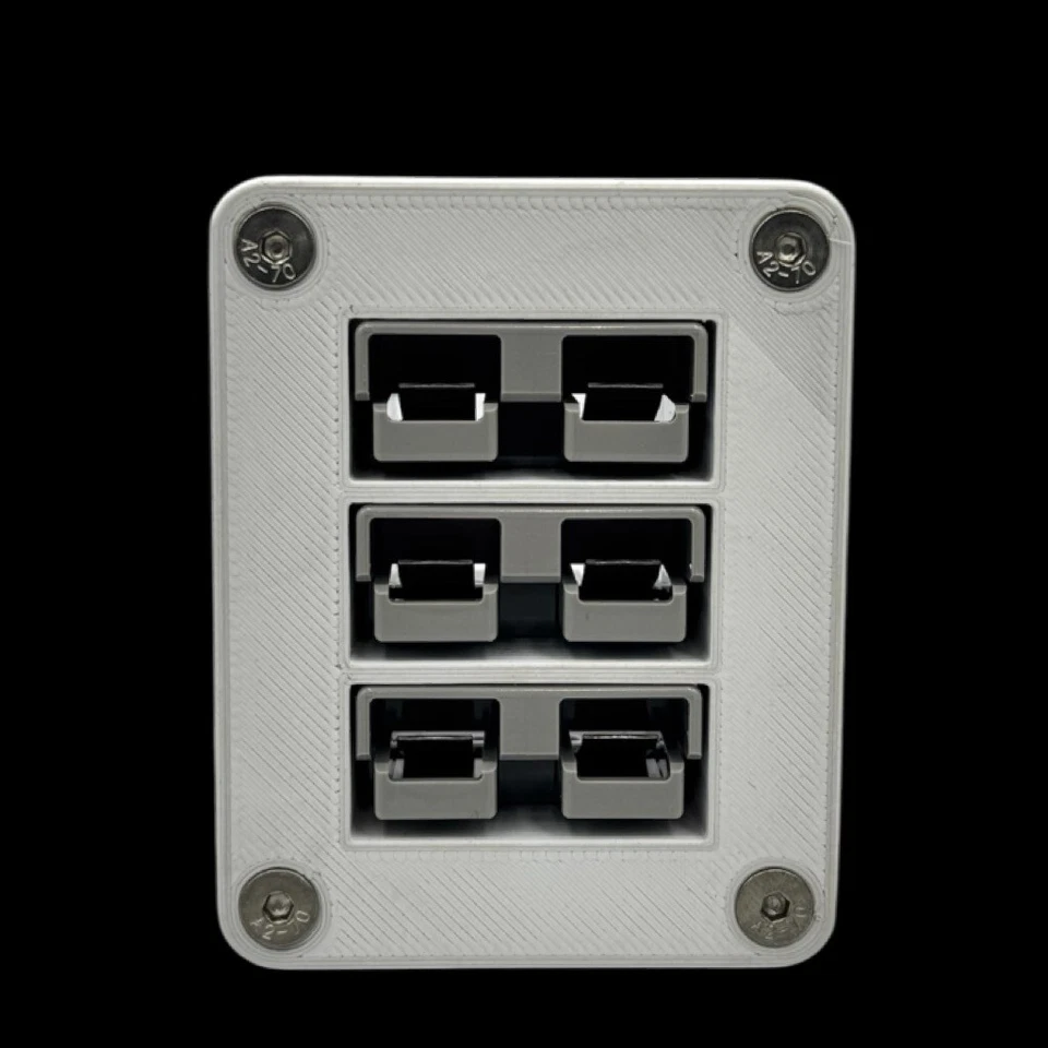 White Marine Flush Mount Triple Anderson Plug 50Amp Mounting Bracket -No Plugs - Image 4