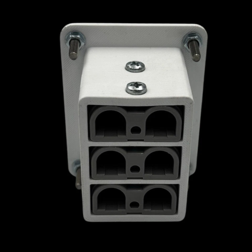 White Marine Flush Mount Triple Anderson Plug 50Amp Mounting Bracket -No Plugs - Image 5