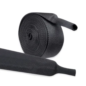 2:1 Ratio Braided Sleeving Shrinkable Fabric Heatshrink Tubing 30mm -5Mtr Roll - Image 2