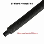 2:1 Ratio Braided Sleeving Shrinkable Fabric Heatshrink Tubing 35mm -5Mtr Roll