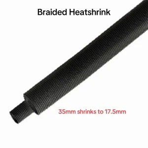 2:1 Ratio Braided Sleeving Shrinkable Fabric Heatshrink Tubing 35mm -5Mtr Roll