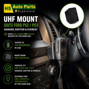 GME UHF Dash Microphone Mount suits- PX2/3 Ford Ranger / Raptor / Everest