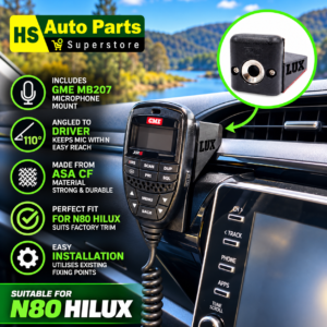 UHF Mic Dash Mount Angled to Driver & GME MB207 Suit N80 Toyota Hilux 2015-2024