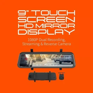 Gator GRV96MKT 9" Touch Screen HD Mirror Display 1080P Dual Recording Streaming - Image 5
