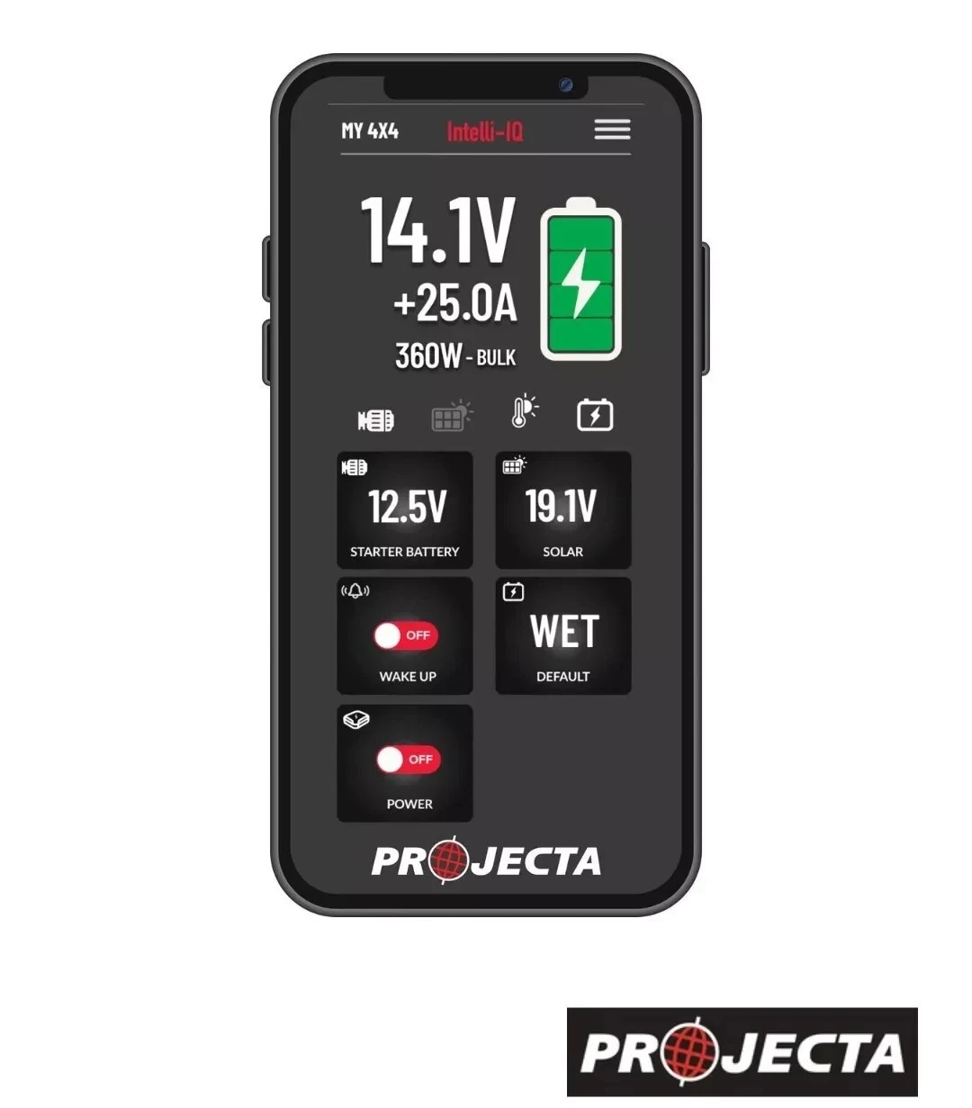 Projecta 12/24V 25A DC-DC Battery Charger with MPPT Solar and IQ Screen - Image 8