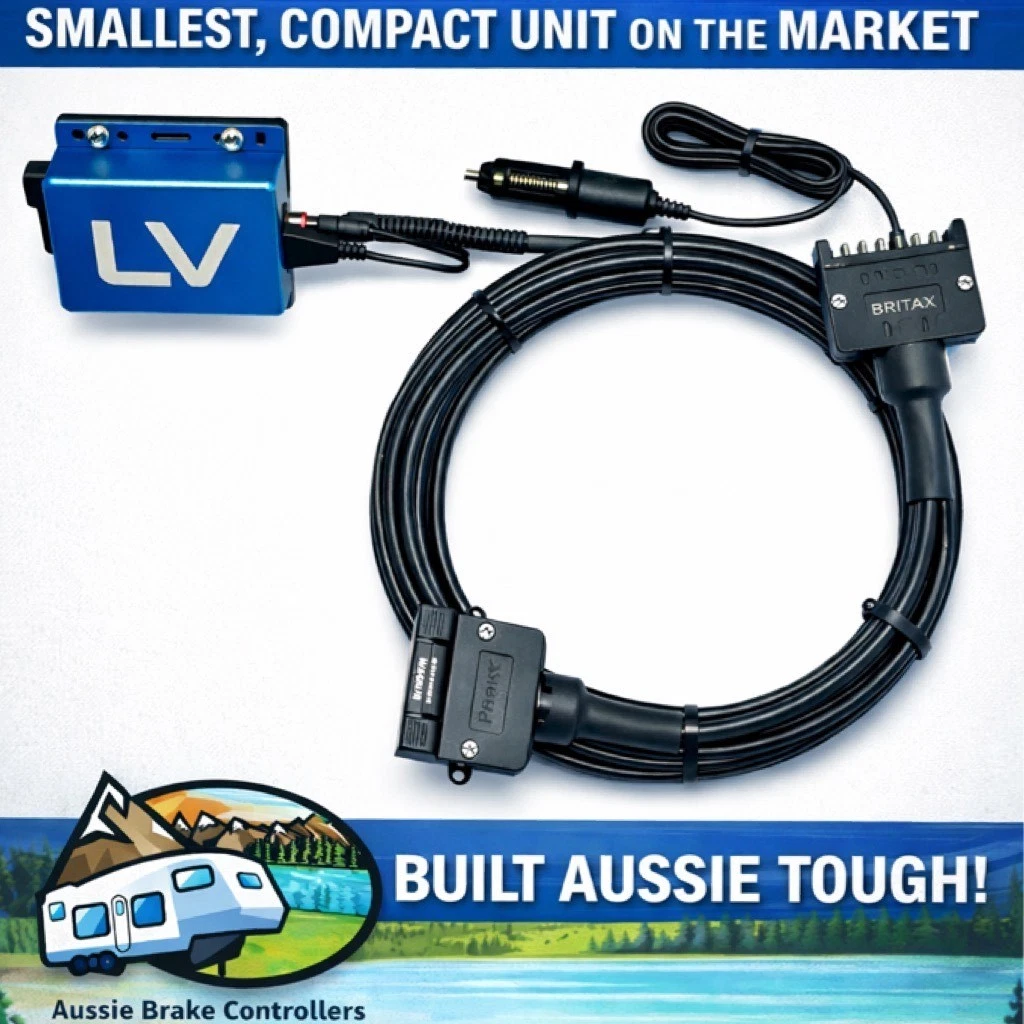 Portable Electric Brake Controller Premium Kit Compact Unit 7 Pin Trailer Socket - Image 2