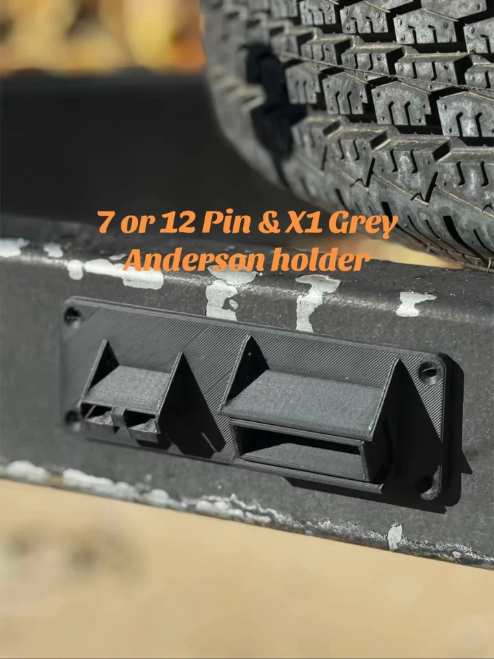 Caravan/Camper 7 or 12 pin trailer plug & x1 Anderson plug drawbar mount /holder - Image 3