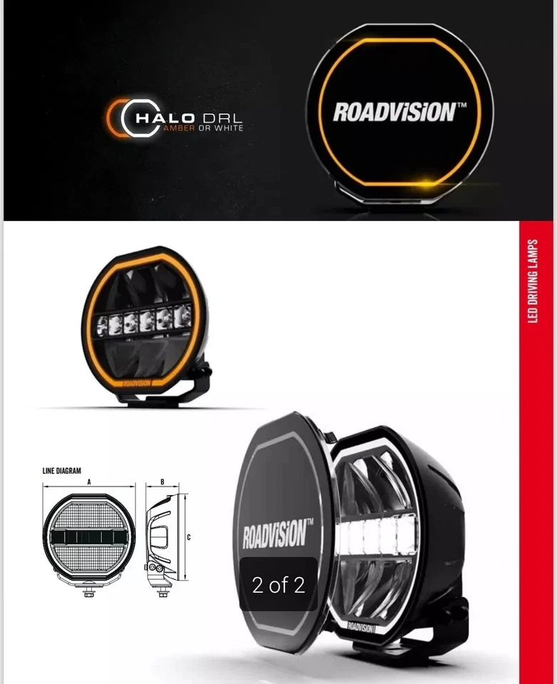ROADVISION LED Driving Light 8" Stealth IP67 IP67 Combo Beam + Dual Colour Halo - Image 2